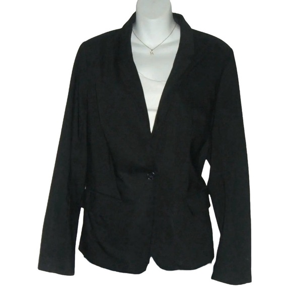 Lane Bryant Blazer Black Plus Size Modernist Business Work Prep Academia Jacket - Picture 1 of 11